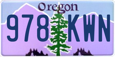 OR license plate 978KWN