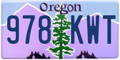 OR license plate 978KWT