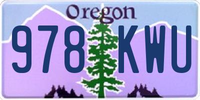 OR license plate 978KWU