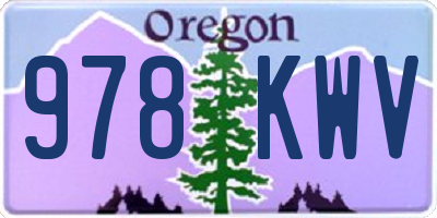 OR license plate 978KWV