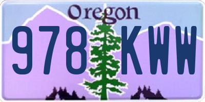 OR license plate 978KWW