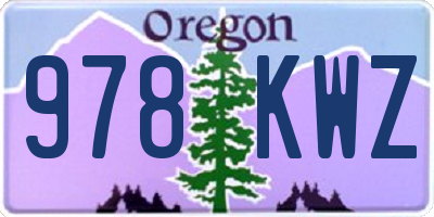OR license plate 978KWZ
