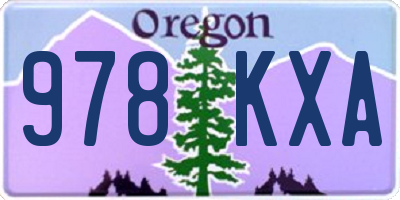 OR license plate 978KXA