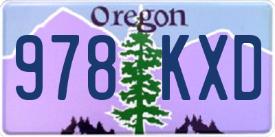 OR license plate 978KXD