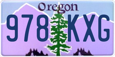 OR license plate 978KXG