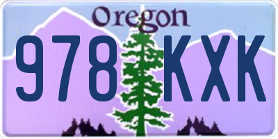 OR license plate 978KXK