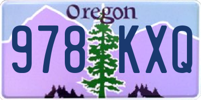OR license plate 978KXQ