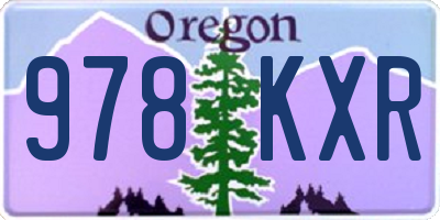 OR license plate 978KXR