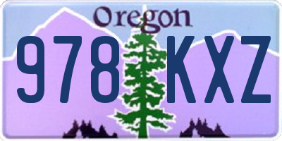 OR license plate 978KXZ