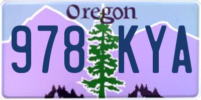 OR license plate 978KYA