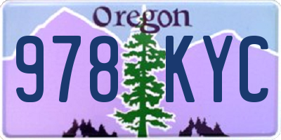 OR license plate 978KYC
