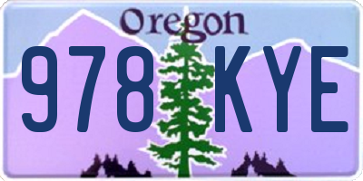 OR license plate 978KYE