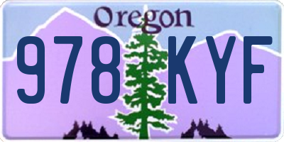 OR license plate 978KYF