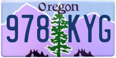 OR license plate 978KYG