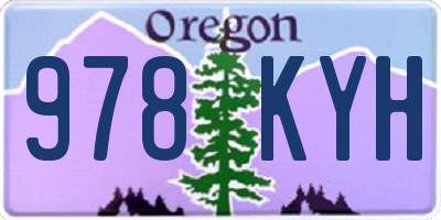 OR license plate 978KYH