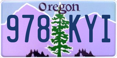 OR license plate 978KYI