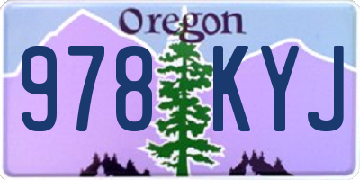 OR license plate 978KYJ