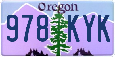 OR license plate 978KYK