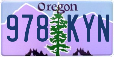 OR license plate 978KYN