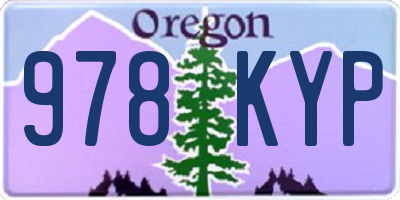 OR license plate 978KYP