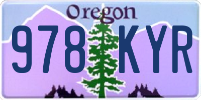 OR license plate 978KYR