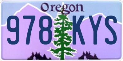 OR license plate 978KYS