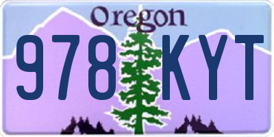 OR license plate 978KYT