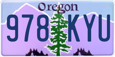 OR license plate 978KYU