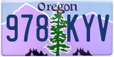 OR license plate 978KYV