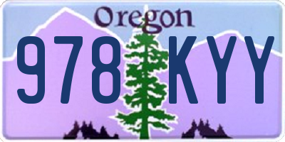 OR license plate 978KYY