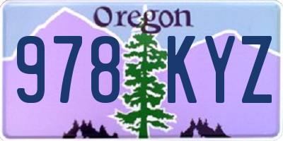 OR license plate 978KYZ