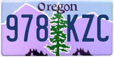 OR license plate 978KZC