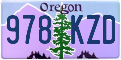 OR license plate 978KZD