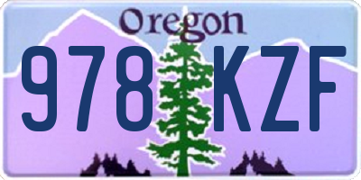 OR license plate 978KZF