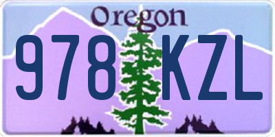 OR license plate 978KZL