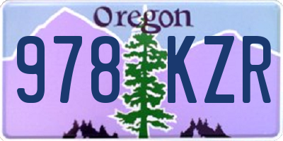 OR license plate 978KZR
