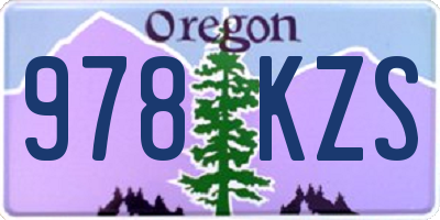 OR license plate 978KZS