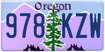 OR license plate 978KZW