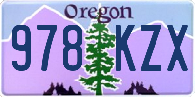 OR license plate 978KZX