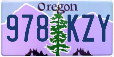 OR license plate 978KZY