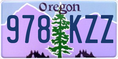 OR license plate 978KZZ
