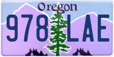 OR license plate 978LAE