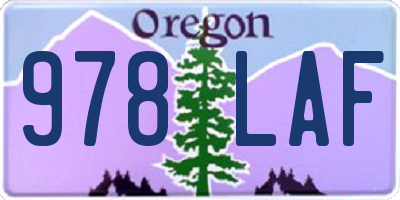 OR license plate 978LAF