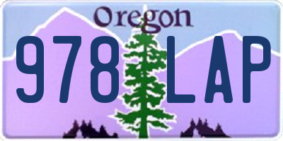 OR license plate 978LAP
