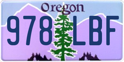 OR license plate 978LBF