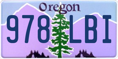 OR license plate 978LBI