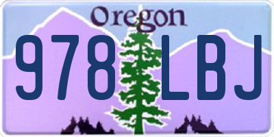 OR license plate 978LBJ