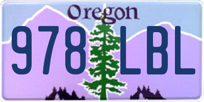 OR license plate 978LBL