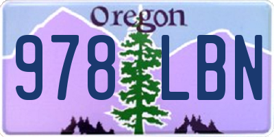OR license plate 978LBN