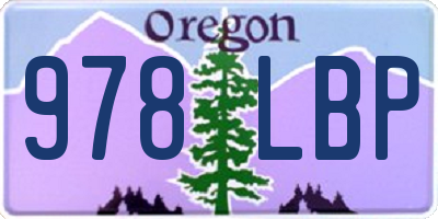 OR license plate 978LBP